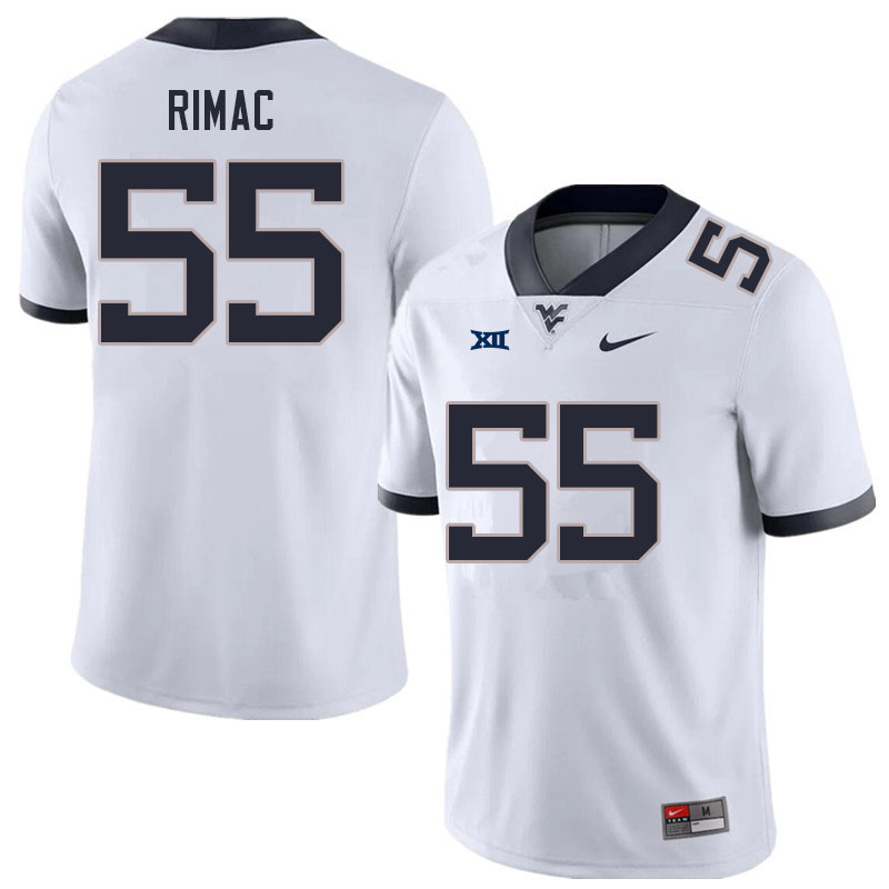 NCAA Men's Tomas Rimac West Virginia Mountaineers White #55 Nike Stitched Football College Authentic Jersey EG23R65ZS